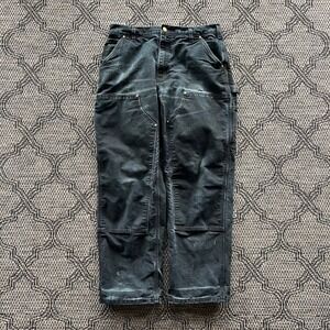Carhartt Pants Mens 34x30 Black Double Knee Work Loose Fit Distressed B01 Canvas